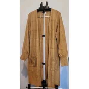 Olive + Oak cable knit Long Cardigan women size XL